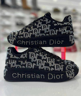 Dior Taşlı Ayakkabı Siyah