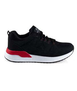 Erkek Spor Ayakkabı Siyah-Kırmızı