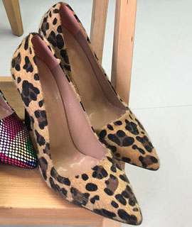 Leopar Desenli Stiletto Ayakkabı