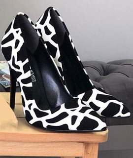 Zebra Desenli Stiletto Ayakkabı