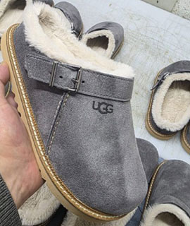Ugg Terlik Arkası Kemerli Gri