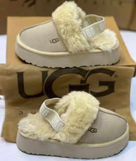 Ugg Terlik Arkası Lastikli Bej