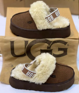 Ugg Terlik Arkası Lastikli Kahverengi