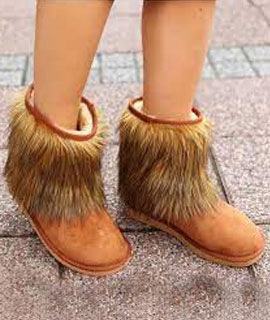 Mini Tüylü Ugg Taba