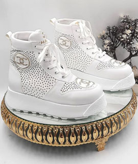 Stone Lace-Up Boots White